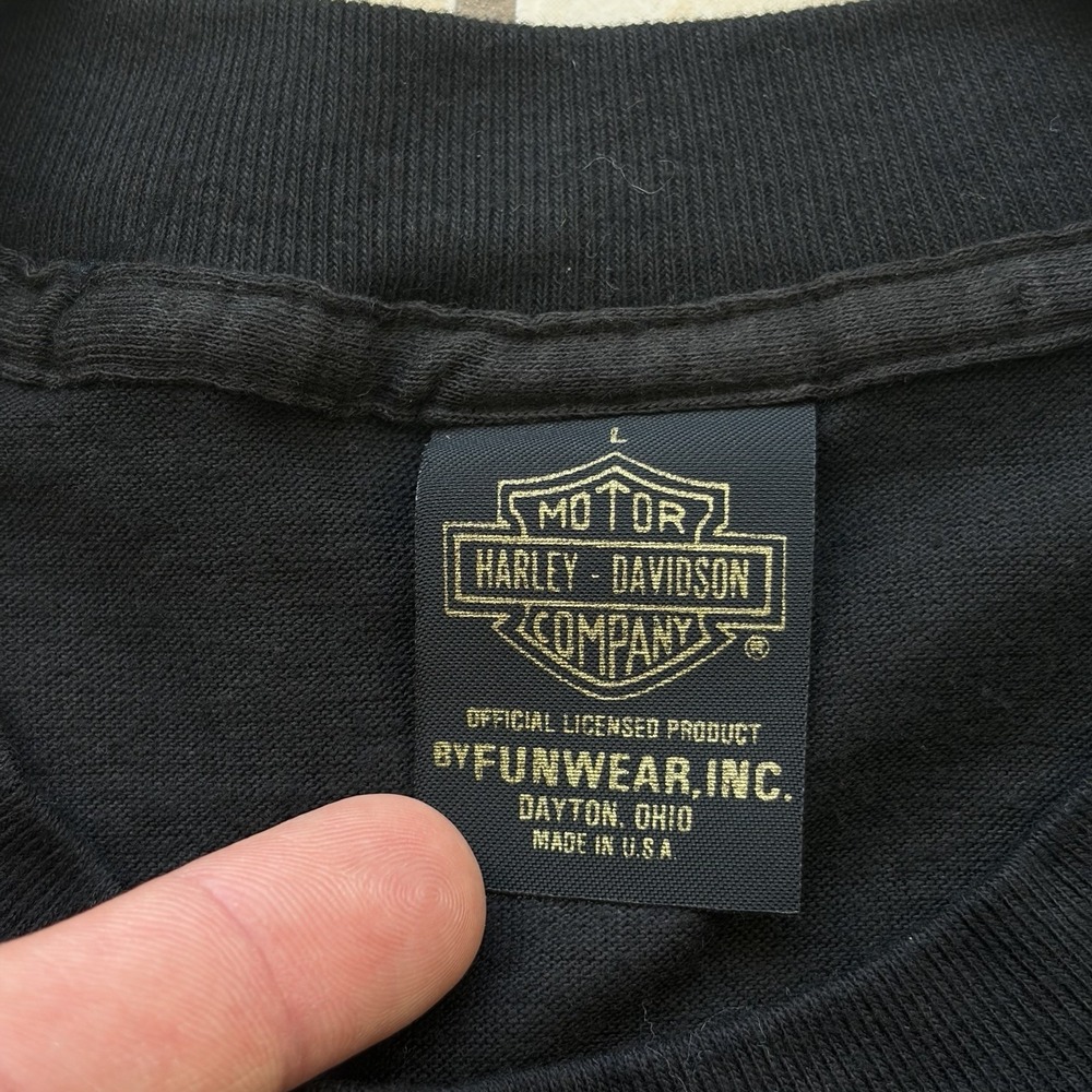 Vintage Harley Davidson T Shirt Size Large‎ Black Gecko Wildlife Thin 80s USA - Picture 3 of 7